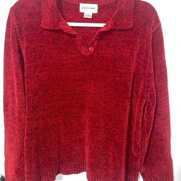 Alfred Dunner Sweaters - Alfred Dunner Women's V-Neck Sweater in Rich Red